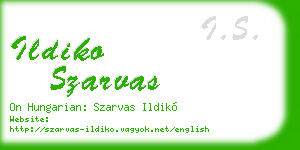 ildiko szarvas business card
