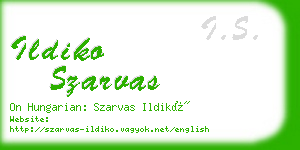 ildiko szarvas business card